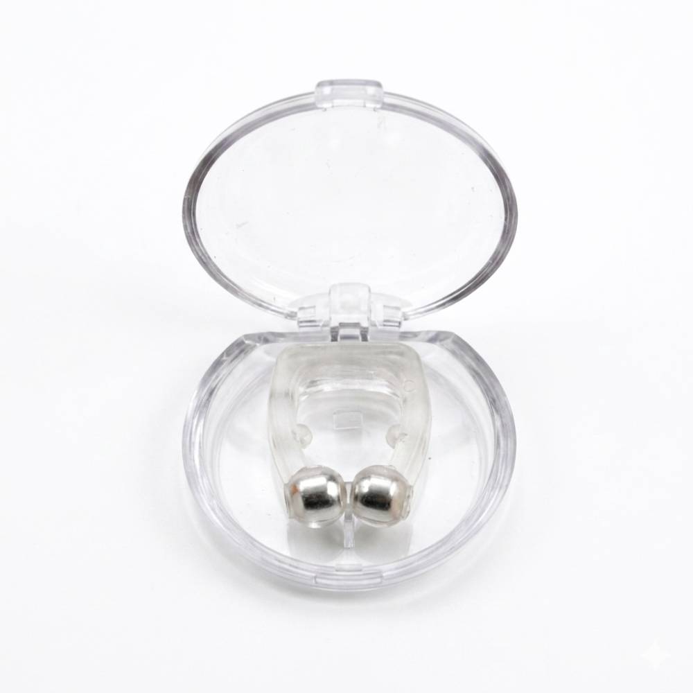 Anneau anti-ronflement magnétique en silicone, dispositif nasal compact pour améliorer la respiration et réduire les ronflements.