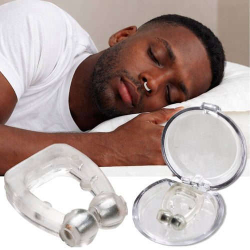 Anneau anti-ronflement magnétique en silicone, dispositif nasal compact pour améliorer la respiration et réduire les ronflements.