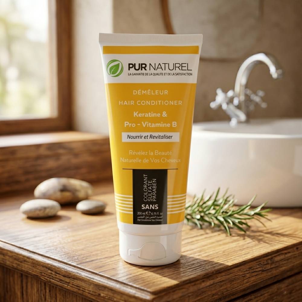 Conditioner cheveux Pur Naturel sans silicone ni paraben, nourrissant et revitalisant, 200 ml.