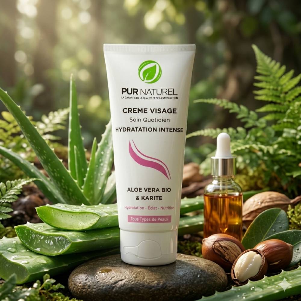 Crème visage hydratante intense, pot élégant, soin quotidien pour peau éclatante et repulpée.
