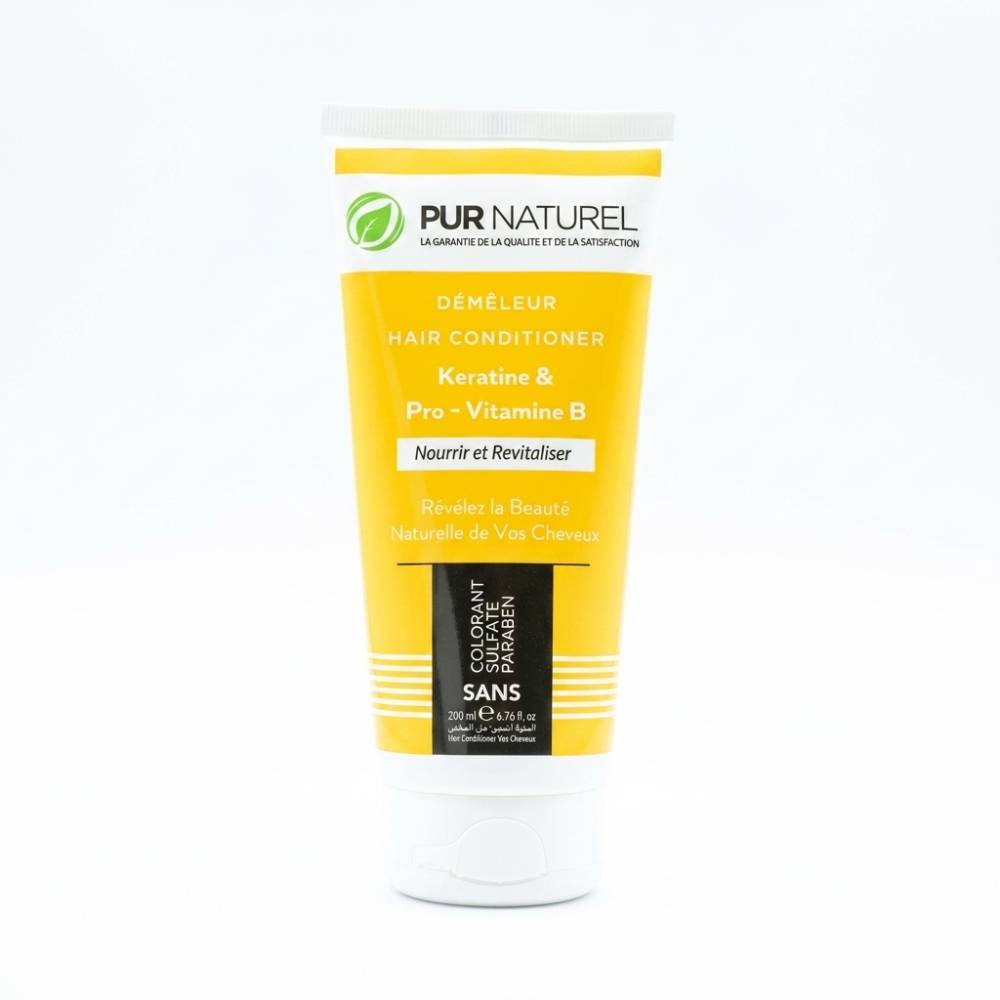 Conditioner cheveux Pur Naturel sans silicone ni paraben, nourrissant et revitalisant, 200 ml.