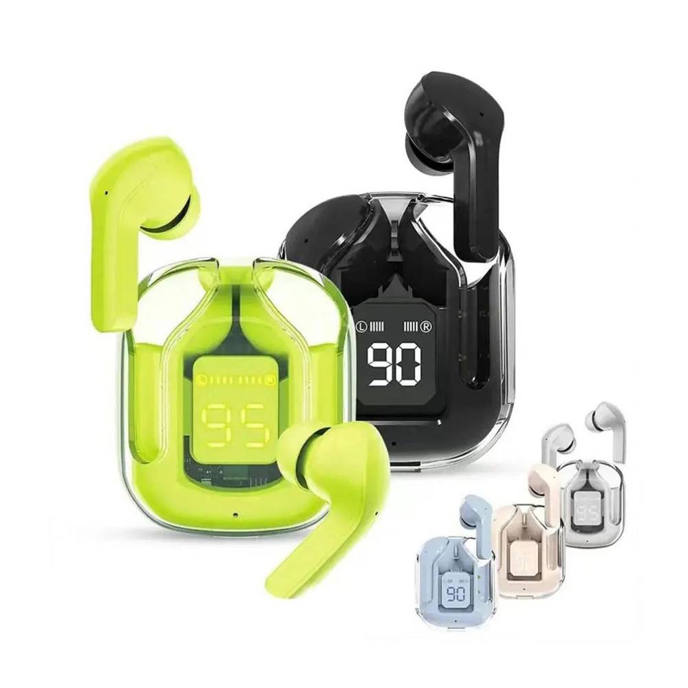 Exprimez votre style avec ces écouteurs sans fil disponibles en plusieurs coloris tendance. Leur boîtier transparent avec affichage digital vous permet de suivre facilement l’autonomie de la batterie.