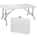Table pliante multifonction robuste et pratique, format valise avec poignée intégrée. Idéale pour événements, réceptions, jardins, terrasses ou maison. Facile à transporter et à installer, elle allie solidité professionnelle et polyvalence au quotidien.